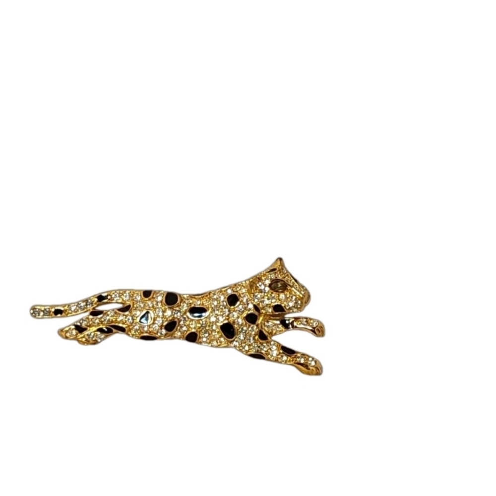 TRIFARI RARE VINTAGE LEAPING LEOPARD PIN BROOCH